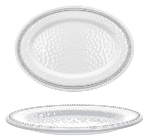 Bandeja De Melamina Oval Linea Spot Guarda Plateada - Imagen 2