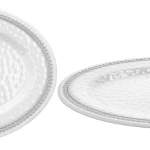 Bandeja De Melamina Oval Linea Spot Guarda Plateada