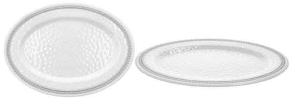 Bandeja De Melamina Oval Linea Spot Guarda Plateada