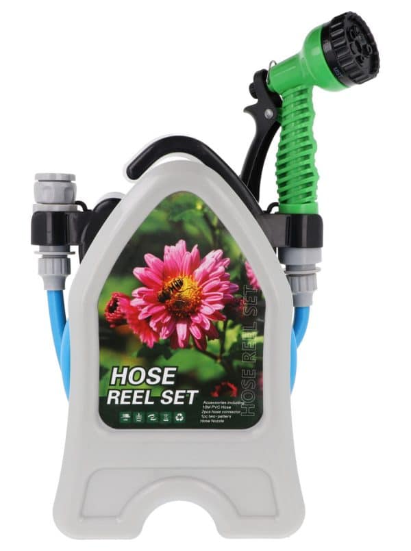 Manguera para jardin con pistola y soporte para enrollar 10m - Imagen 2
