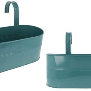Maceta Oval De Metal Con Gancho