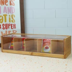 Caja De Té De Bamboo De 5 Divisiones