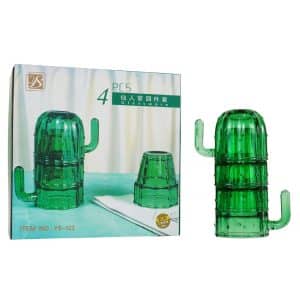 Set De 4 Tazas Apilables Cactus