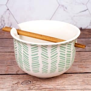 Bowl De Cerámica Con Palitos Chinos