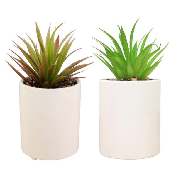Planta Artificial Con Maceta De Ceramica - Imagen 2