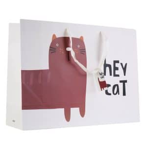 Bolsa De Papel Con Diseño Hey Cat