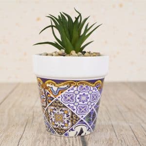 Planta Artificial Con Maceta De Ceramica