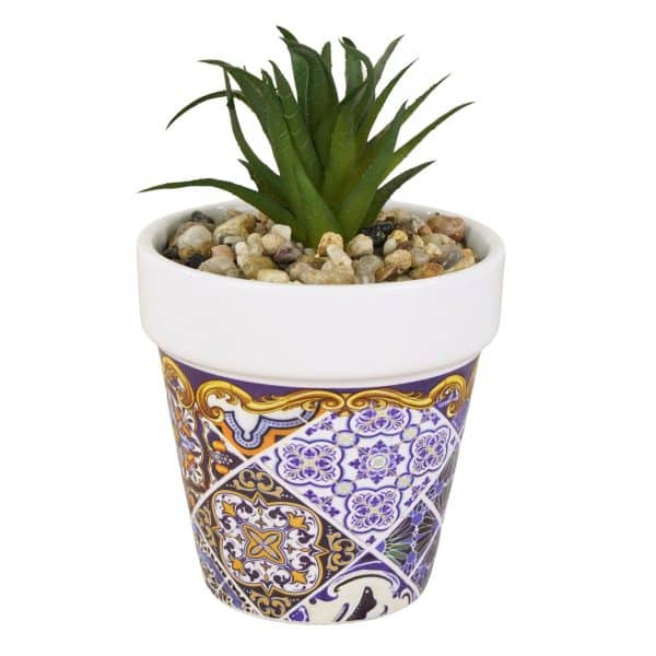 Planta Artificial Con Maceta De Ceramica - Imagen 2