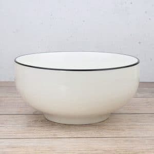 Bowl De Ceramica Blanco Con Borde De Color