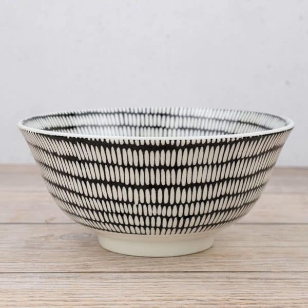 Bowl De Ceramica Con Diseño Blanco Y Negro