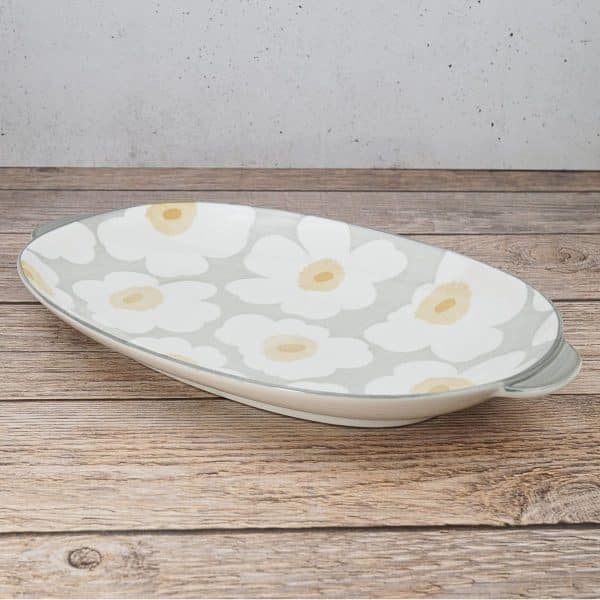 Bandeja De Ceramica Con Diseño Y Asas