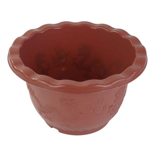 Maceta De Plastico Marron Con Diseño - Imagen 2