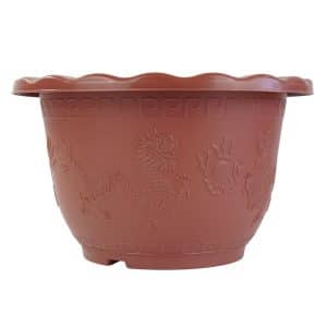 Maceta De Plastico Marron Con Diseño