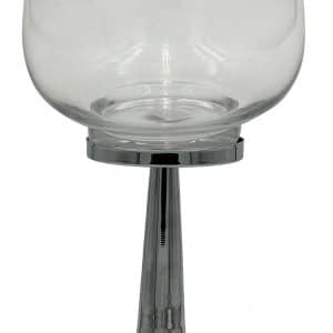 Candelabro Copon De Vidrio Con Pie De Metal
