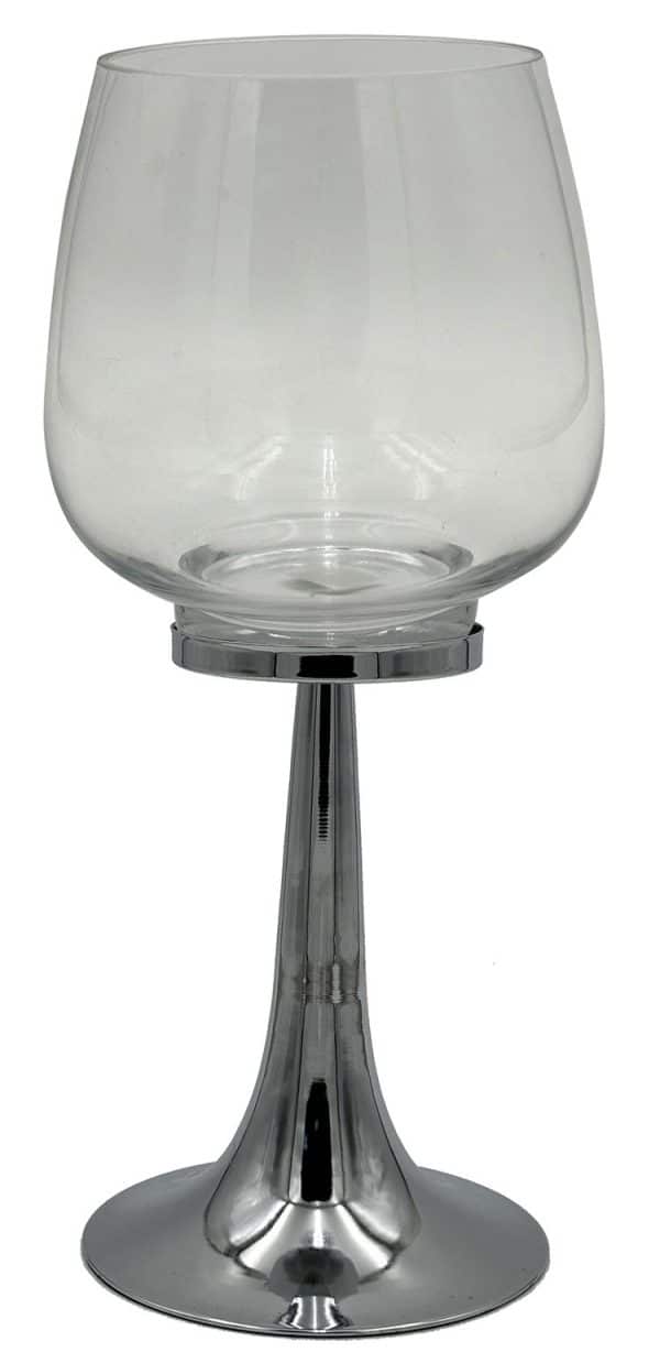 Candelabro Copon De Vidrio Con Pie De Metal