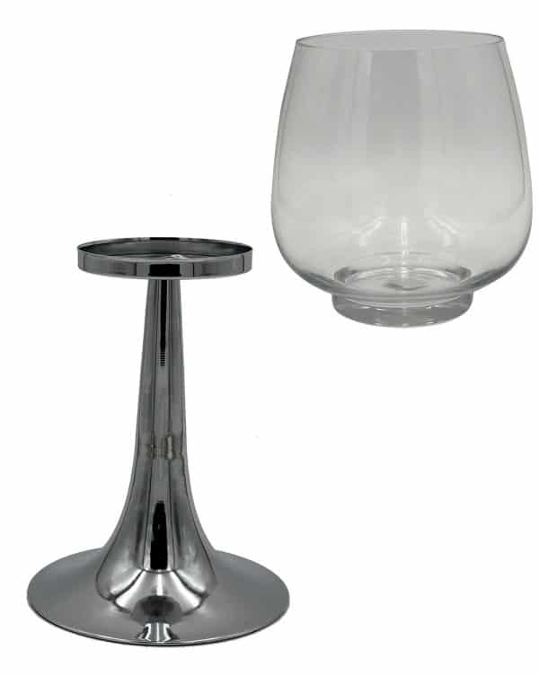 Candelabro Copon De Vidrio Con Pie De Metal - Imagen 2