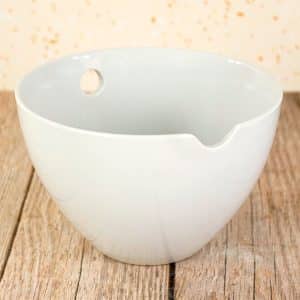 Bowl de ceramica con orificio para palitos chinos