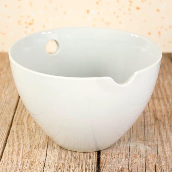Bowl de ceramica con orificio para palitos chinos