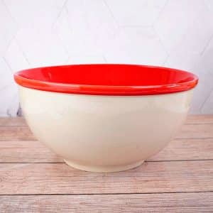 Bowl De Ceramica Rojo/Beige