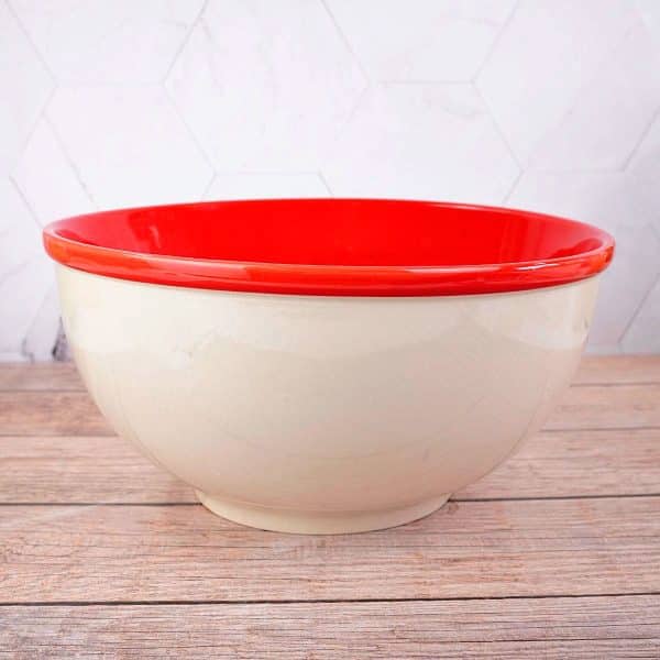 Bowl De Ceramica Rojo/Beige