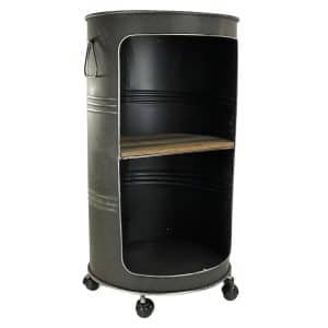 Bar tanque de metal con ruedas