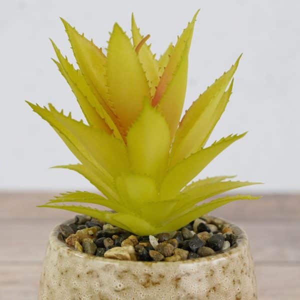Planta Artificial Con Maceta De Ceramica Marron - Imagen 3