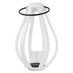 Farol Calado De Madera Con Vaso Y Asa