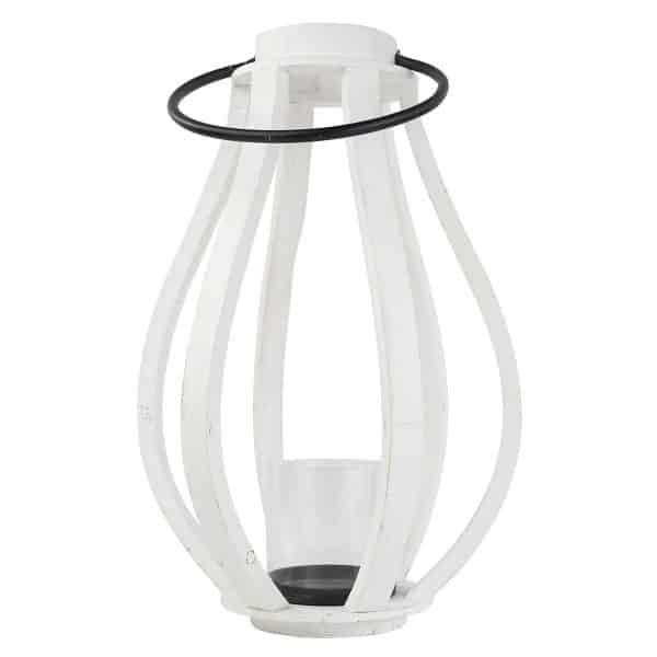 Farol Calado De Madera Con Vaso Y Asa