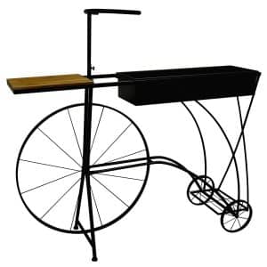 Bicicleta De Metal Y Madera Con Porta Maceta