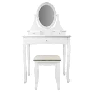 Comoda Toilette Con Espejo Led Y Taburete.