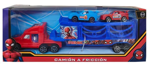 Camion cigueña a friccion de Spiderman con 2 autos - Imagen 3
