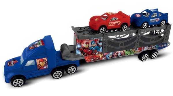 Camion cigueña a friccion de Avengers con 2 autos - Imagen 2