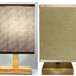 Lampara Cuadrada Con Base De Madera
