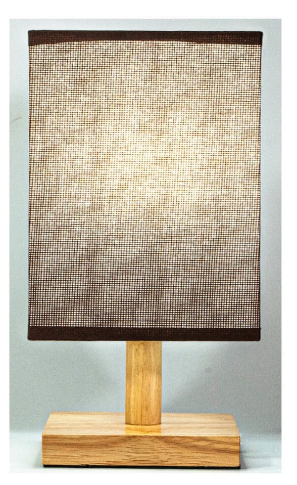 Lampara Cuadrada Con Base De Madera - Imagen 2