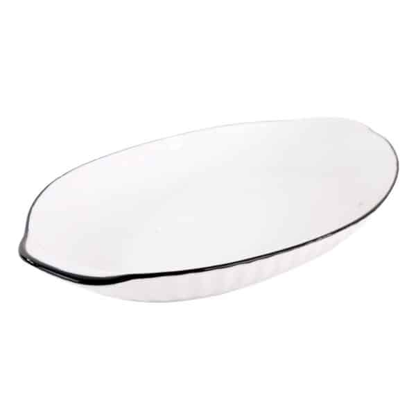 Fuente De Ceramica Oval Con Asas