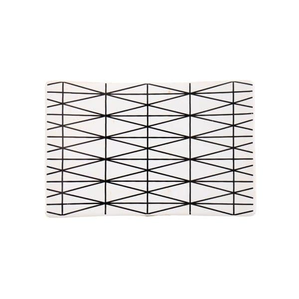 Jabonera De Ceramica Blanca Con Diseño - Imagen 2