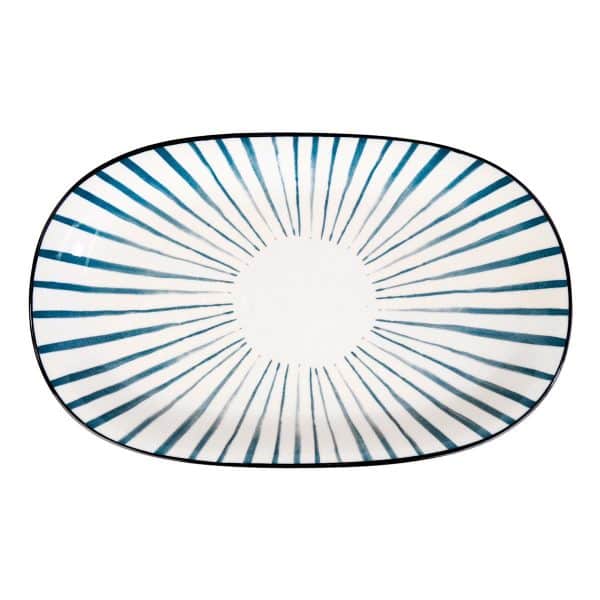 Fuente Ovalada De Ceramica Con Diseño - Imagen 2