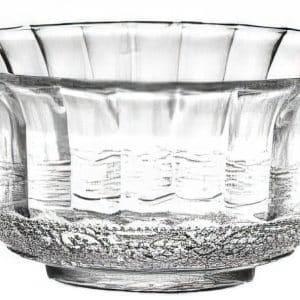 Bowl De Vidrio Labrado Con Borde De Flor