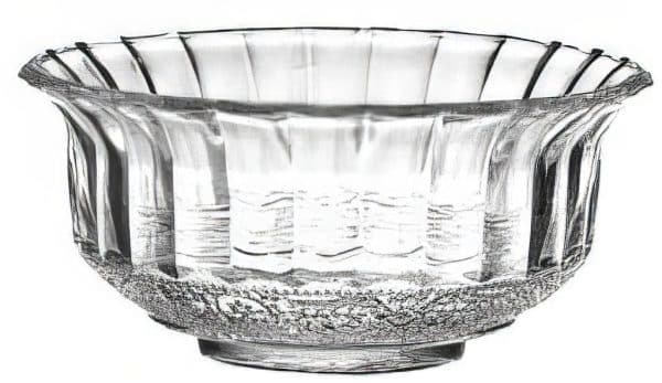 Bowl De Vidrio Labrado Con Borde De Flor