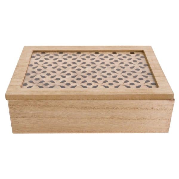 Caja de te de madera 6 divisiones - Imagen 3