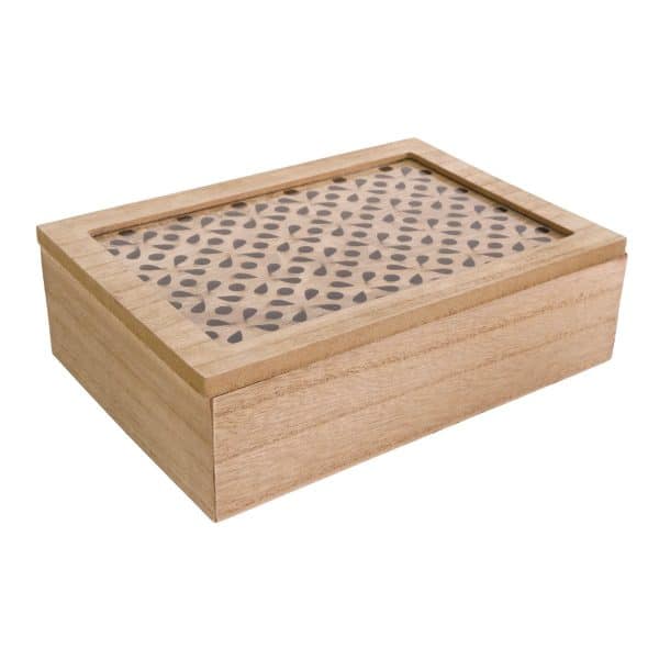 Caja de te de madera 6 divisiones