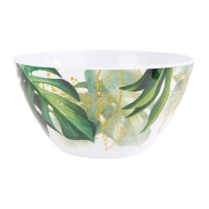 Bowl De Melamina Linea Hoja Verde