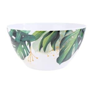 Bowl De Melamina Linea Hoja Verde