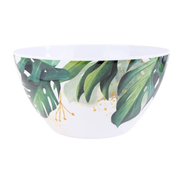 Bowl De Melamina Linea Hoja Verde
