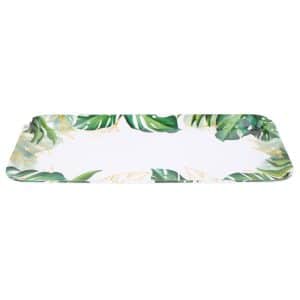 Bandeja Rectangular De Melamina Linea Hoja Verde