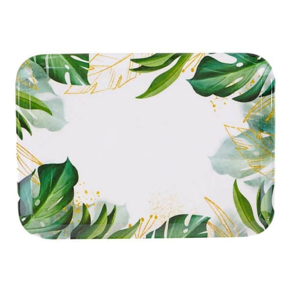 Bandeja Rectangular De Melamina Linea Hoja Verde - Imagen 2