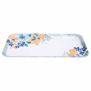 Bandeja Rectangular De Melamina Flowers Line