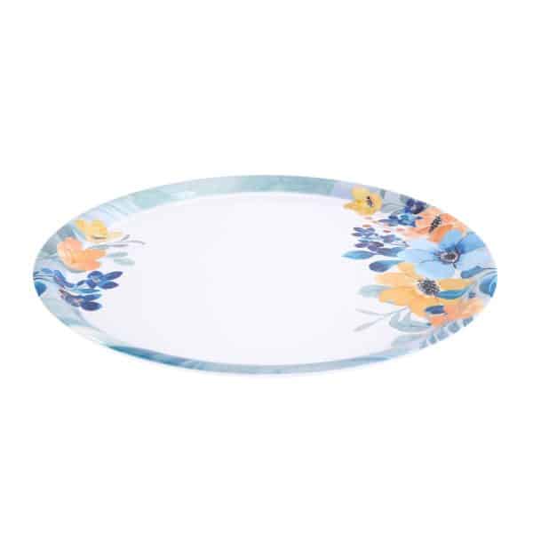 Bandeja Redonda De Melamina Flowers Line