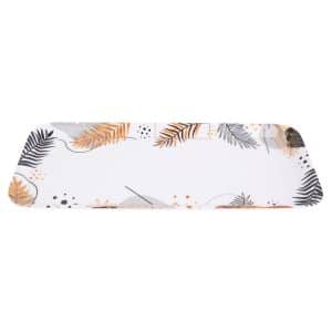 Bandeja Rectangular De Melamina Linea Hoja Gold
