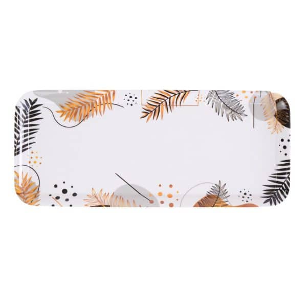 Bandeja Rectangular De Melamina Linea Hoja Gold - Imagen 2